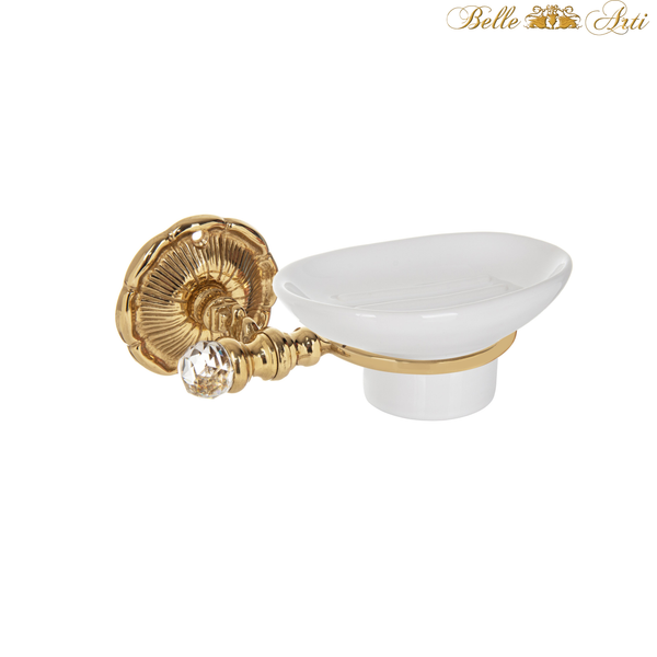Soap dish brass ceramic crystal