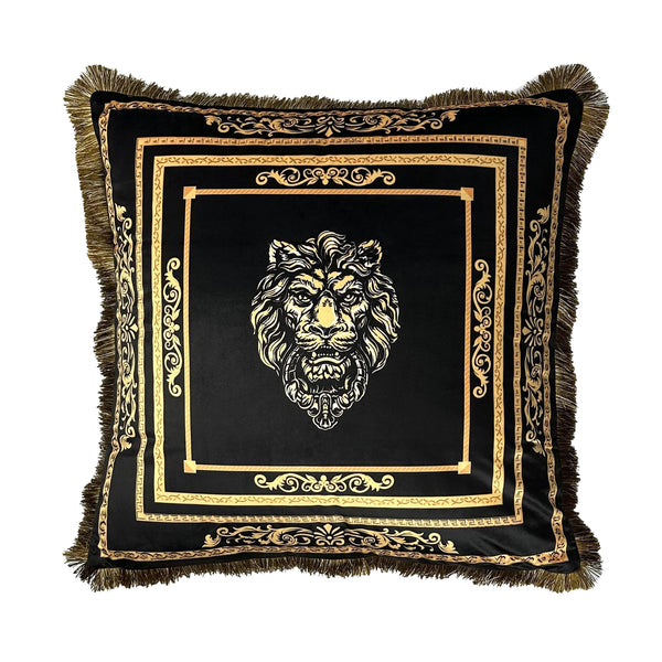 Velvet cushion with zipper and filling - Lion
