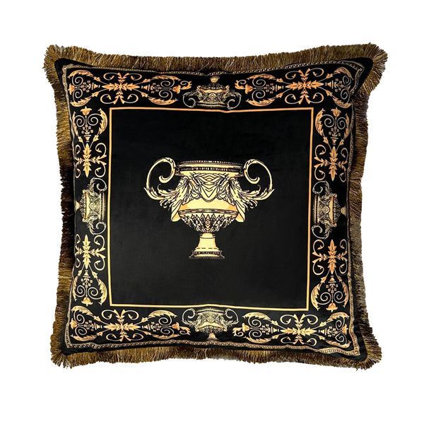 Velvet cushion with zipper and filling - Amphora