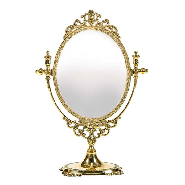 Standing mirror baroque brass