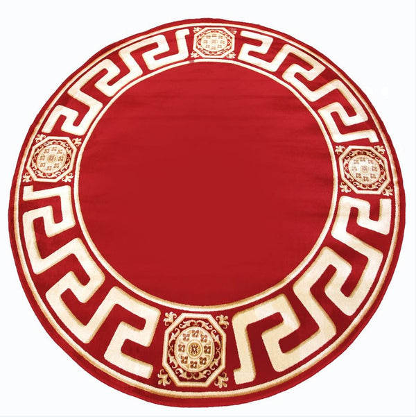Carpet Round Meander Red