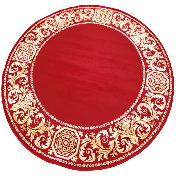 Carpet Round Baroque Red