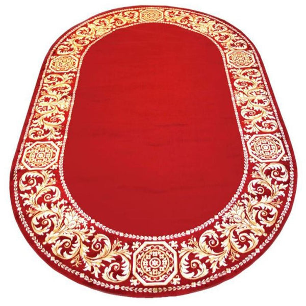 Carpet Oval Baroque Red