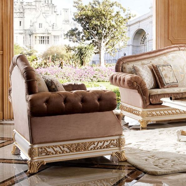 Couch set & living room Michelangelo cream/gold