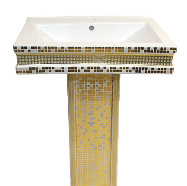 Exclusive washbasin gold-checkered