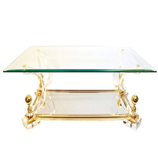 Coffee table acrylic ball gold