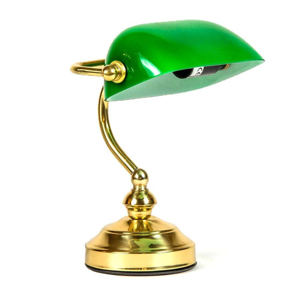 Banker table lamp gold-green