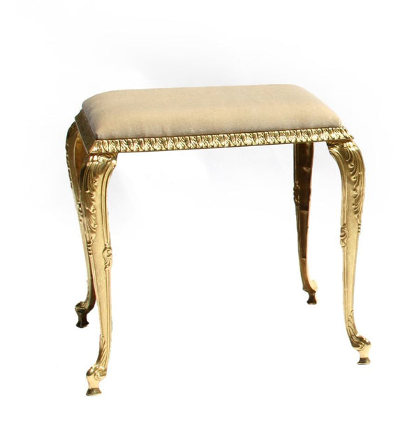 Brass Stool Beige