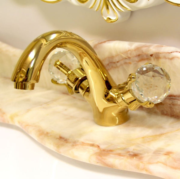 Luxury bathroom fitting crystal gold plated