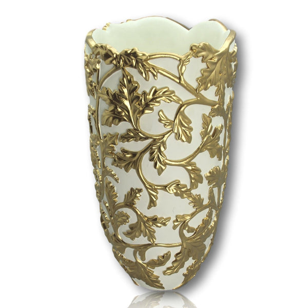Decorative flowerpot cream-gold