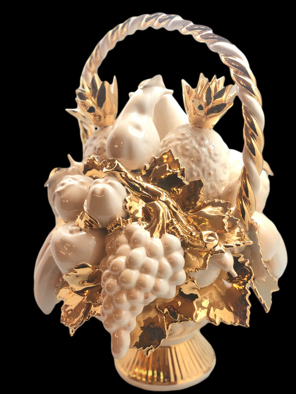 Fruit Basket Decorative Hand Painted Porcelain Light