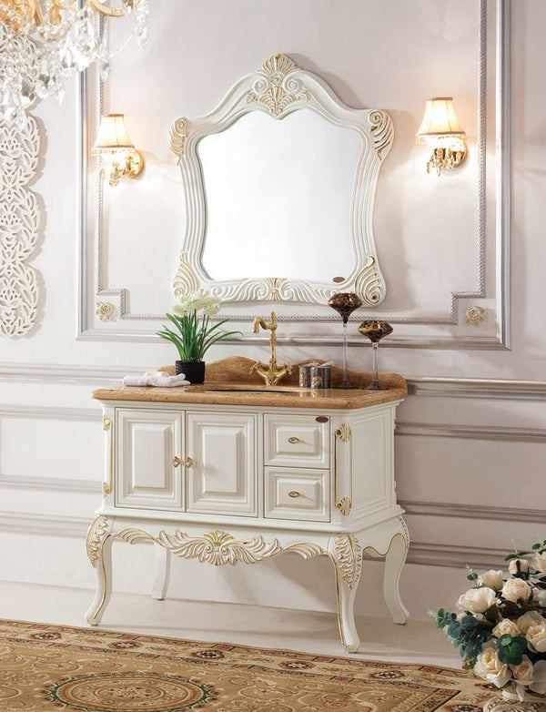 Washbasin white/gold