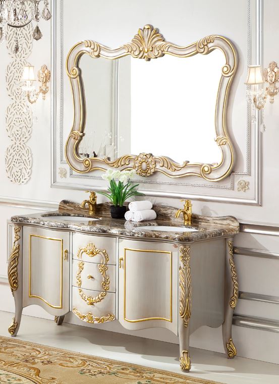 Double washbasin silver/gold