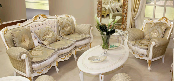 Fenice sofa set white/gold