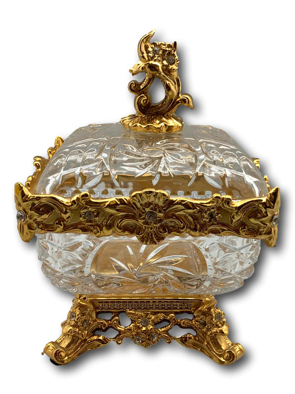 Glass bowl resin gold