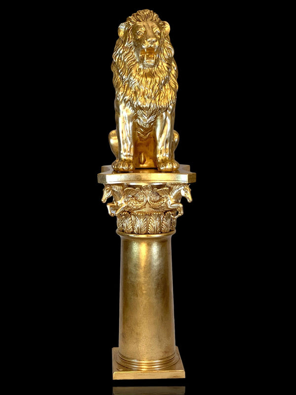 Set 2 pcs lion on column