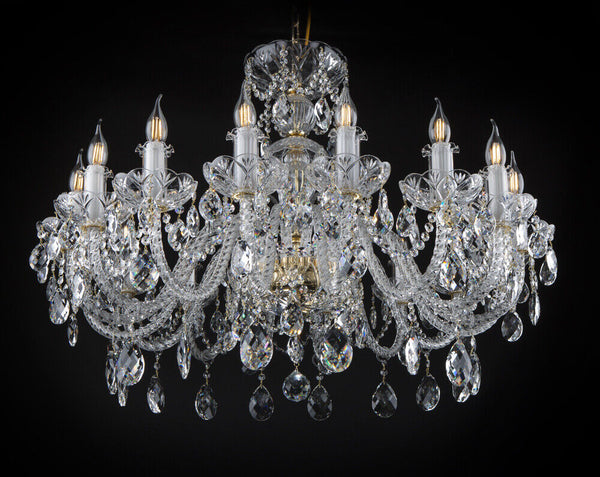 Crystal glass chandelier ceiling light ceiling lamp classic gold