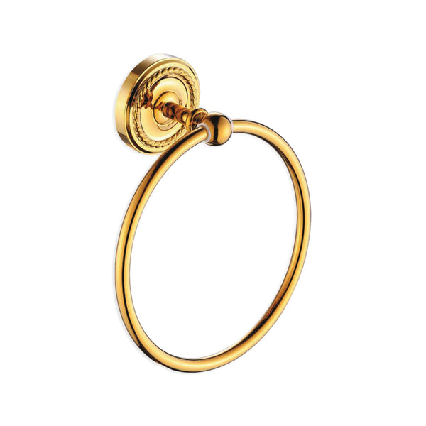 Luxury towel holder made of polished brass in gold look Verona - stylish and rustproof