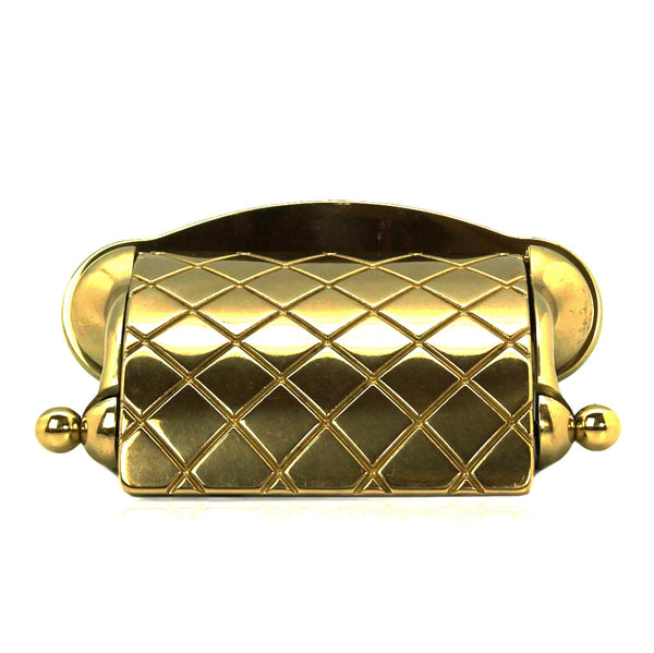 Exclusive toilet paper holder made of real brass with lid - gold polished and rustproof