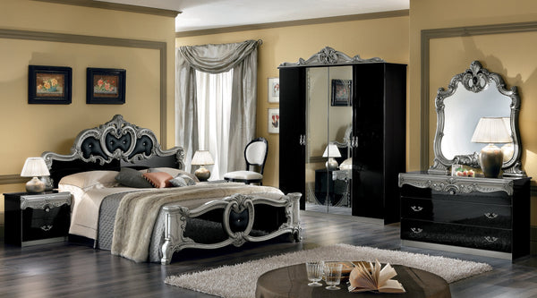 Bedroom Barocco Black-Silver