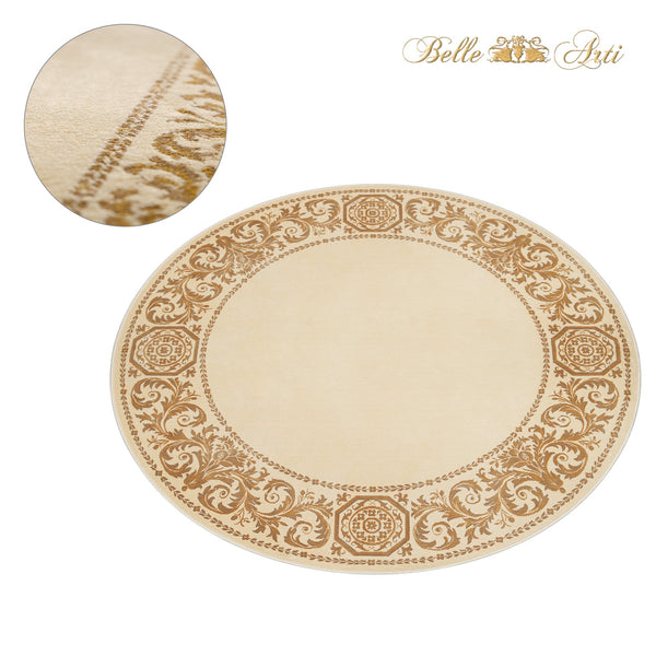 Carpet Round Baroque Beige