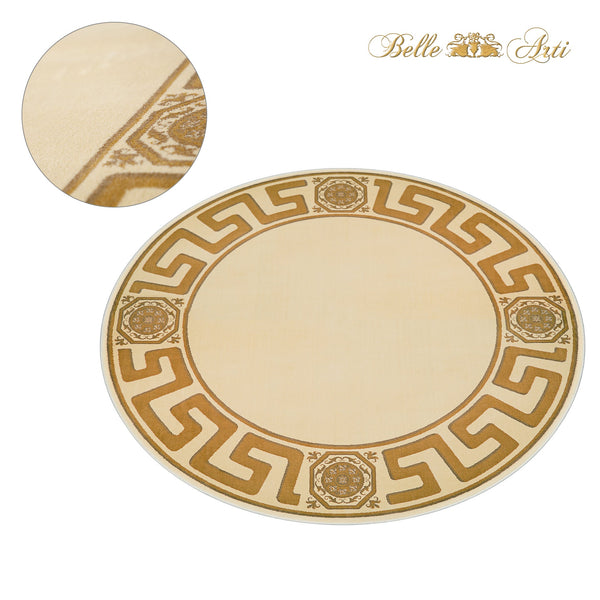 Carpet Round Meander Beige