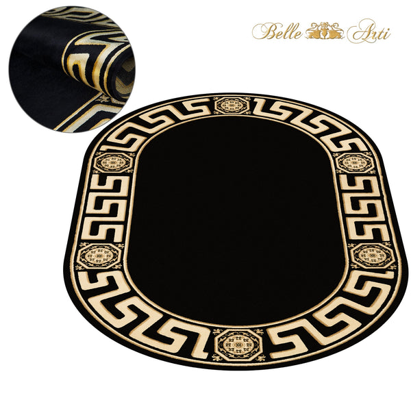 Carpet Oval Meander Black