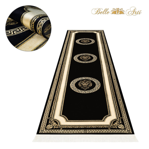Carpet Runner Lion Black Beige