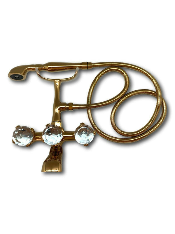 Bathtub faucet shower head tap exclusive 24k gold bathroom made ital