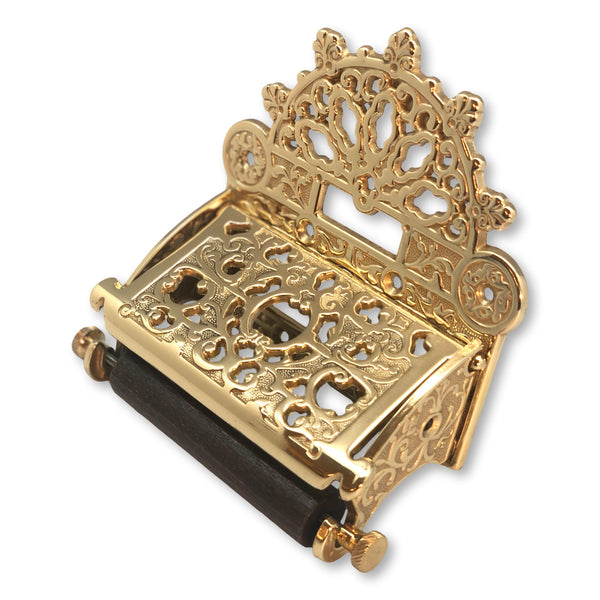 Toilet paper holder made of real brass with lid in retro vintage design - rustproof