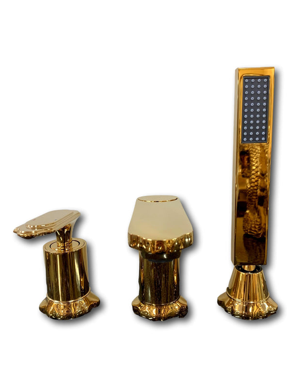 Bathtub faucet shower head tap Exclusive 24k Gold Bathroom made italy