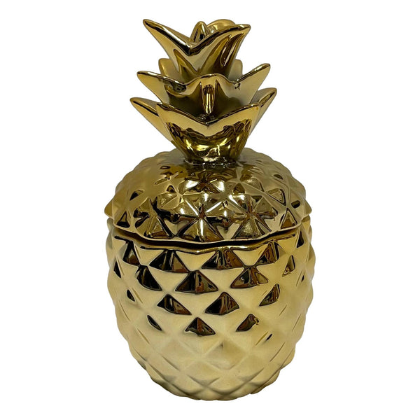 Decorative pineapple container/tin gold