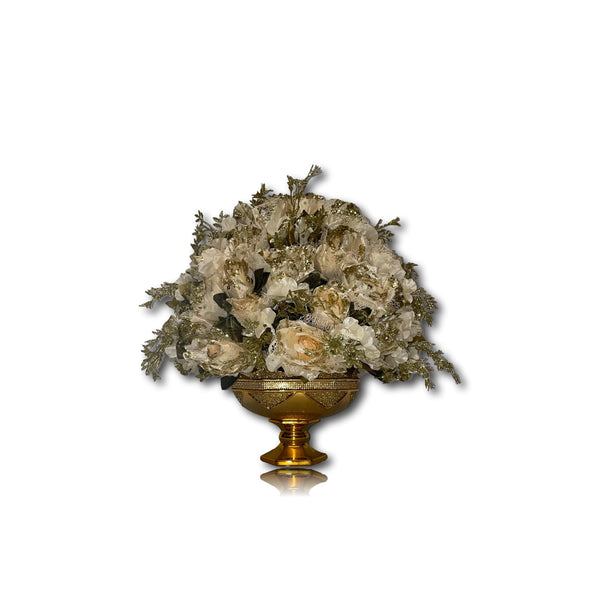 Bouquet with gold-plated vase