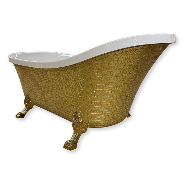 Luxury Gold Bathtub with Pop-Up Drain