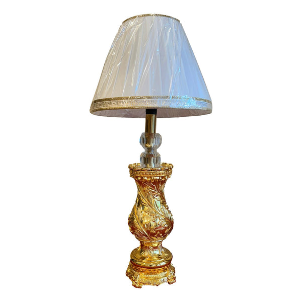 Table lamp gold crystal