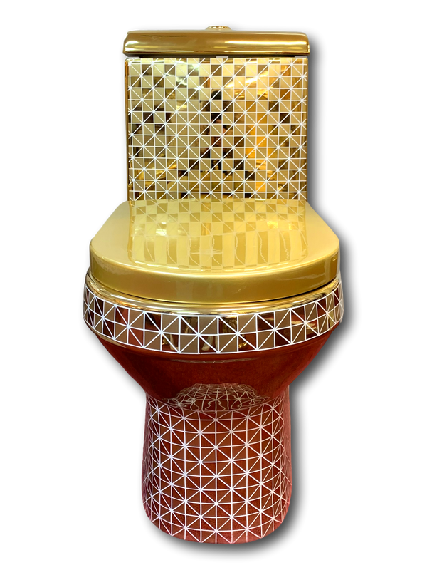 Exclusive Toilet Gold Checkered Triangle Model 1