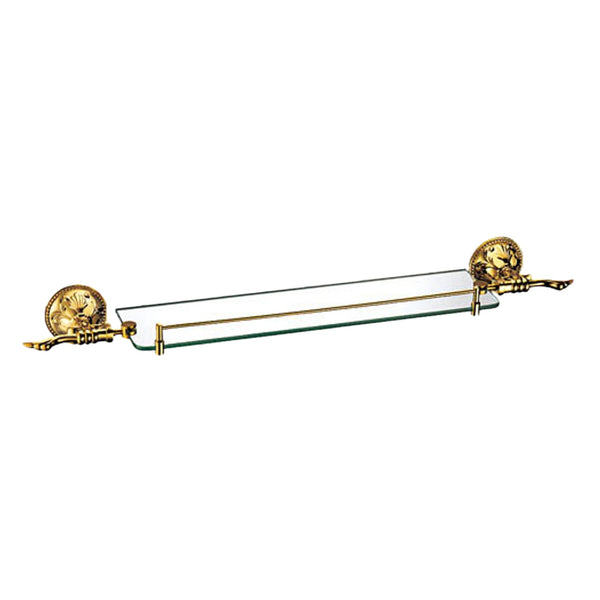 Exclusive glass shelf with brass bracket 1-way Esclusivo - wall mounting - easy to clean and rustproof
