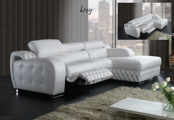 Lory leather white sofa set