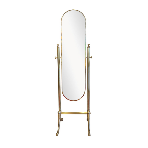 Baroque standing mirror made of brass